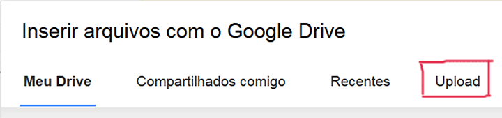 Pagina inicial do G Drive