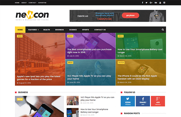 Newcon news blogger template