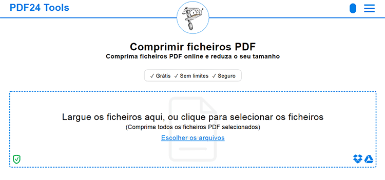 Ferramenta para comprimir PDF online