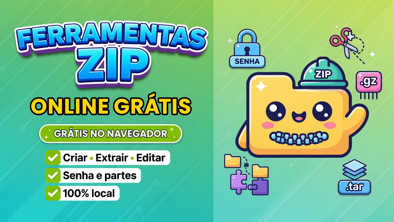 ZIP online grátis - criar, extrair, editar e mais formatos