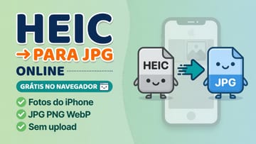 HEIC para JPG Online Grátis - Converter Foto iPhone no Navegador