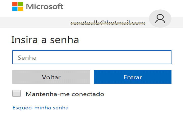 Hotmail entrar com Senha