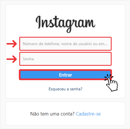 Instagram login