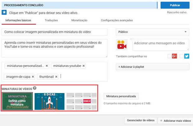 Miniaturas padrao youtube