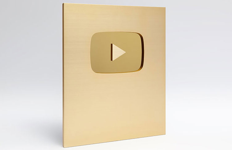 Placas do Youtube de ouro