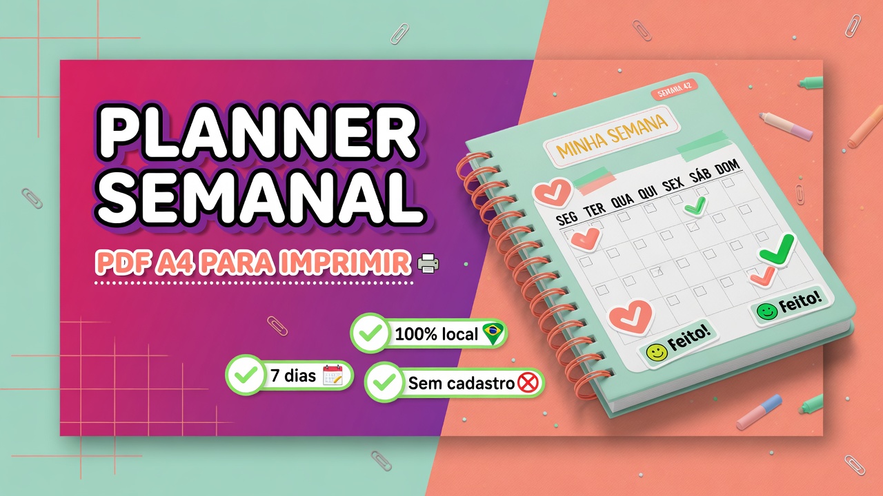 Planner Semanal PDF Grátis para Imprimir