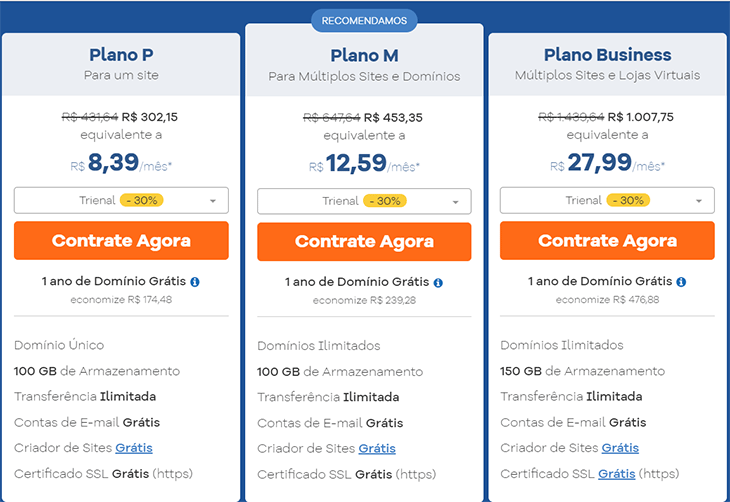 Planos de hospedagem de site Hostgator