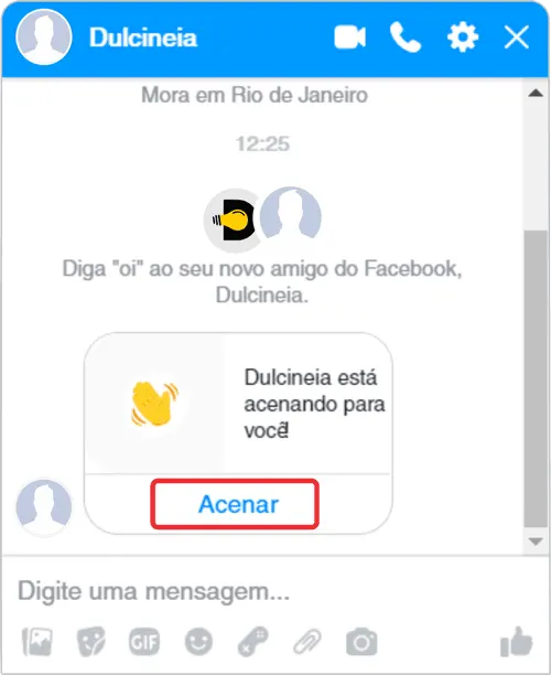 Responder aceno Facebook
